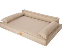 Lit pour chien, matelas pour chien, canapé pour chien, pour petits et grands chiens, coussin pour chien, panier pour chien, animal domestique, couchage, meuble pour chien, beige, XL : 99x66 cm