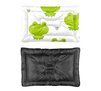 Lit pour chien motif grenouille mignonne verte avec fond antidérapant doux indestructible multi-scénario grand meuble cadeau imprimé chiens 90 x 60 cm