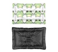 Lit pour chien motif grenouille verte avec fond antidérapant et moelleux lavable pour plusieurs scénarios cadeau imprimé chiens 60 x 45 cm