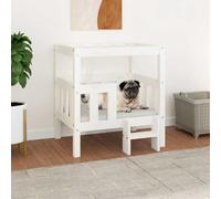 Lit pour Chien Noir 55,5x53,5x60 cm Bois de Pin Solide Couchage Chiot vidaXL