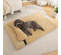 Lit pour Chien Orthopédique XL,Panier pour Chien Imperméable,Mémoire de Forme Coussin Chien Dehoussable,Canapé pour Chien avec Base Antidérapante Lavable,Tissu Doux (Brun Clair,L 50 x l 40 x H 6 cm)