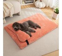 Lit pour Chien Orthopédique XL,Panier pour Chien Imperméable,Mémoire de Forme Coussin Chien Dehoussable,Canapé pour Chien avec Base Antidérapante Lavable,Tissu Doux (Rose,L 120 x l 80 x H 8 cm)