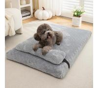 Lit pour Chien Orthopédique XL,Panier pour Chien Imperméable,Mémoire de Forme Coussin Chien Dehoussable,Canapé pour Chien avec Base Antidérapante Lavable,Tissu Doux (Gris Clair,L 50 x l 40 x H 6 cm)