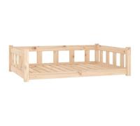 Lit pour Chien Panier canapé Confortable 105,5 x 75,5 x 28 cm Bois de pin Solide Marron 02_0042626