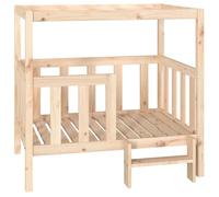 Lit pour Chien Panier canapé Confortable 105,5 x 83,5 x 100 cm Bois de pin Solide Marron 02_0042644
