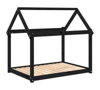 Lit pour Chien Panier canapé Confortable 111 x 80 x 100 cm Bois de pin Solide Noir 02_0042658