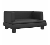 Lit pour Chien Panier canapé Confortable 60 x 40 x 30 cm Similicuir Noir 02_0042722
