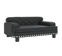 Lit pour Chien Panier canapé Confortable 70 x 45 x 30 cm Similicuir Noir 02_0042832