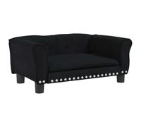 Lit pour Chien Panier canapé Confortable 70 x 45 x 30 cm Velours Noir 02_0042863