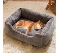 Lit pour Chien, Panier Peluche pour Animaux De Compagnie, Panier pour Chien avec Bords Rehaussés, Lit Chien pour Petit Moyen Chien et Chat, Anti-anxiété Panier Chien Durable