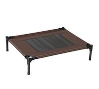 Lit pour chien PawHut lit de camp grand confort sur pieds tissu oxford textilène micro-perforé 76L x 61l x 18H cm marron noir