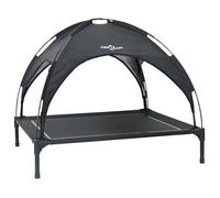 Vidaxl Lit Pour Chien Surélevé Avec Toit Amovible Noir L Acier