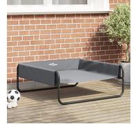 Lit pour chien - Surélevé - Gris clair - 85 x 85 x 33 cm - Rectangulaire