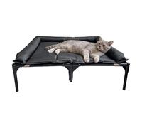 Lit pour Chien, Tissu Oxford imperméable, avec Coussin Amovible, 79 x 67 x 19 cm, lit surélevé pour Chien, Tapis Oxford Portable, Base antidérapante, pour Une Utilisation en intérieur et en extérieur