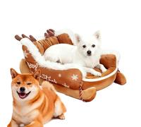 Lit pour chien traîneau de Noël - Canapé chaud de Noël pour animaux de compagnie, lit de sommeil chaud pour chiens, pour les propriétaires d'animaux domestiques, climat froid, maison, bureau, salon