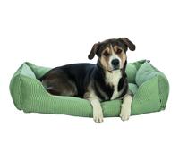 TRIXIE Panier Marley 100 x 70 cm en Sauge - Rectangulaire pour Grands Chiens - Douillet avec Housse en Coton Toile de Haute Qualité - Doux et Lavable - 37692