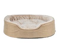 Trixie Panier pour Chien Vital Lino Soft, Ovale, Coussin orthopédique en Beige/crème, 60×45 cm - Corbeille Douillette avec Mousse viscoélastique à Effet mémoire - 374065