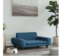 Lit pour chien - VIDAXL - 70x45x33 cm - Velours bleu - Cadre en bois massif - Confort optimal