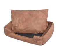 Lit Pour Chiens Avec Coussin Cuir Artificiel Pu Taille Xl Beige