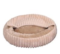 Lit pour Chiens et Chats en Forme de Coquillage, Panier Moelleux Chien, Ø50/60/70/80cm, Coussin Anti-anxiété, Antidérapant et Lavable, Douillet et Chaud (Kaki,L 70 x l 70 x H 15cm)