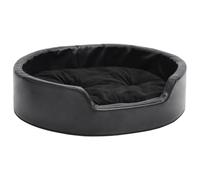 Lit pour chiens Noir 69x59x19 cm Peluche et similicuir