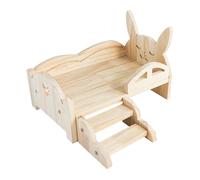 Lit pour chinchilla - Lit de base en bois, lit pour hamster, habitat pour animaux de compagnie - Nid de chinchilla confortable avec escaliers - Lit pour petits animaux de compagnie - Espace de vie