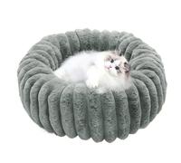 Lit pour chiot pour petits chiens | Canapé rond lavable et chaud en peluche antidérapante pour maison, bureau, chambre à coucher, salon, appartement, sol d'angle, intérieur ou extérieur, voyage
