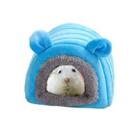 Lit pour cochon d'Inde - Cave pour petits animaux - Cachette en coton doux - 17 x 17 x 5,9 cm - Litière intérieure pour hamsters, hérissons et petits animaux de compagnie - Bleu