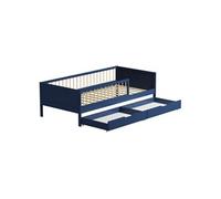 Happy Garden Lit enfant Adam 190x90 cm bois bleu foncé, sommier à lattes, 2 grands tiroirs