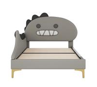 Lit pour enfant 90×200 cm, Forme de dinosaure cartoon,sans matelas, Gris | Aosom France