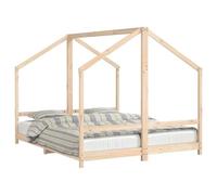 Lit pour enfant en bois massif de pin 2 x 80 x 200 cm avec sommier à lattes, convertible, réglable en hauteur, avec barreaux coulissants, roulant, pour chambre d'enfant et chambre à coucher, lit à
