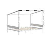 VitaliSpa Lit pour Enfant Goal, Blanc/Noir, 140x200