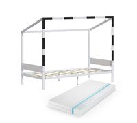 VitaliSpa Lit pour Enfant Goal, Blanc/Noir, 90x200
