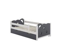 Lit pour enfant Jessica, 70x140 cm avec tiroir, sans matelas, Gris, Vitalispa 40320