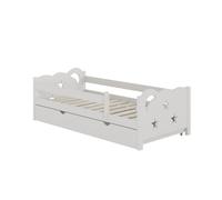 Lit pour enfant Jessica, 80x160 cm avec tiroir, sans matelas, Blanc, Vitalispa 40323