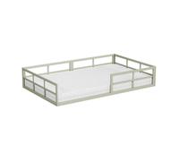 VitaliSpa Lit au Sol Minno 120x200 cm, lit Enfant Montessori en métal avec barrière de sécurité et Matelas, grège