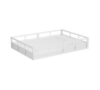 VitaliSpa Lit au Sol Minno 140x200 cm, lit Enfant Montessori en métal avec barrière de sécurité et Matelas, Blanc