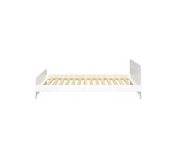 Lit pour enfant simple en MDF coloris blanc - Longueur 204,10 x profondeur 97 x hauteur 67 cm--