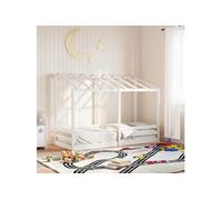 vidaXL Lit pour enfants avec toit blanc 90x190 cm bois massif de pin