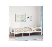 Lit pour enfants sans matelas blanc 80x200cm bois de pin massif, lit simple, lit mi-hauteur, lit en bois, lit 855025