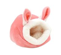 Lit pour hamster, chinchilla chapeau | Hamster dans Bunny Ears-Hamster Maison chaude d'hiver | Fourniture en coton, petit lit en peluche amovible pour furets/lapins