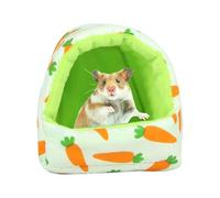 Lit pour Hamster - Hamster Semi-fermé Motif Carotte - Lit Chaud pour Animal de Compagnie, lit sûr pour Petit Animal de Compagnie, Furet, Chinchilla