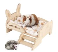 Lit pour lapin en bois - Mighty Sleeping, escaliers robustes, construction en bois durable, structure facile à assembler | pour lapins, chinchillas, hérissons, chatons, hamsters, furets, cage