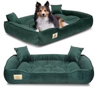 Lit pour Moyen Chiens M 75x65 cm | Lit pour Chien Lavable, Ultra Doux | Canapé Chien Orthopedique | Moelleux et Douillet, Super Doux | Made in EU Vert