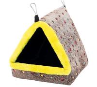 Lit pour oiseau, nid de perruche suspendu, hamac chaud en peluche pour oiseaux avec crochets pour cage, grotte triangulaire en peluche, cabane heureuse pour perroquets de taille moyenne et grand