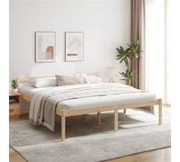 Vidaxl Cadre De Lit Bois De Pin Massif 180x200 Cm Super King Marron