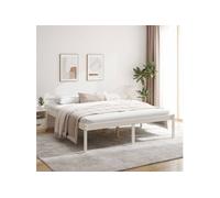 Lit pour personne âgée sans matelas blanc 180x200 cm