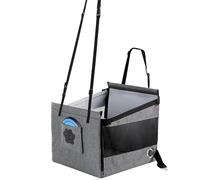 Lit pour petit chien, lit lavable pour chien avec tapis, siège de voiture étanche, hamac réglable pour voiture, sacs de voyage pliables pour chiens de petite et moyenne taille, gris, 49 x 49 x 38 cm