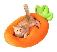 Lit pour petit chien - Nid de carotte en peluche lavable | Lit d'hiver lavable pour chaton | Pour chiot, lapin, animal de petite et moyenne taille, salon, balcon, temps froid