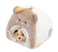 Lit pour poupées miniatures - Maison de campagne en peluche de 10 cm, meubles de jouets sur le thème de l'ours panda et de la souris, retraite d'animaux en peluche en coton PP, accent décoratif doux